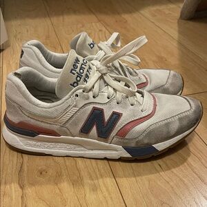 New Balance 997H Cream and Blue Athletic Shoes